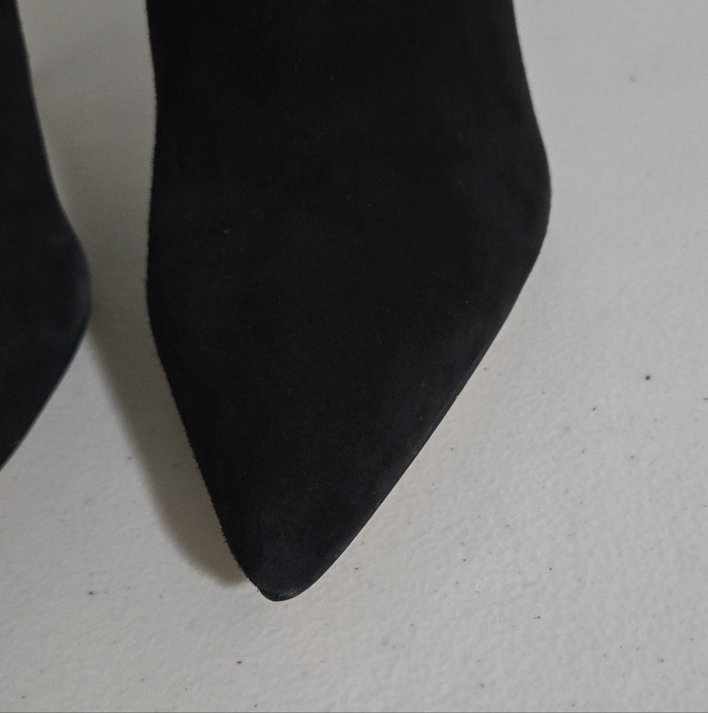 Sam Edelman Black Suede Fiora Ankle Heel Boot Size 7 - Picture 11 of 14